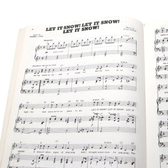 Vintage Christmas Sheet Music Book Retro Top 10 Songs Jingle Bells Let It Snow - Picture 3 of 9